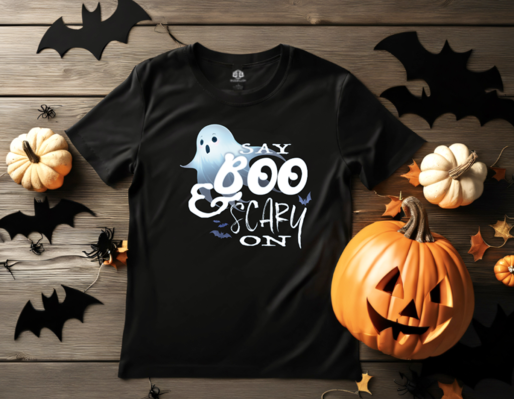 Say Boo & Scary On Adult Soft T-Shirt